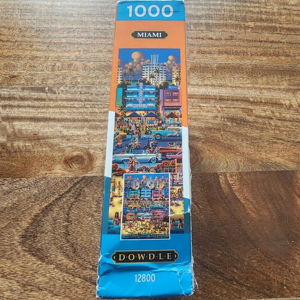 Dowdle Miami 1000 Piece Jigsaw Puzzle Multi-Color Beach City Art 19.75x26.75 - Picture 2 of 6